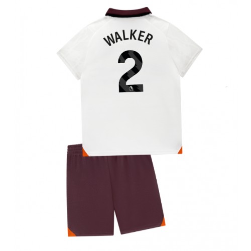Dětský Fotbalový dres Manchester City Kyle Walker #2 2023-24 Venkovní Krátký Rukáv (+ trenýrky)